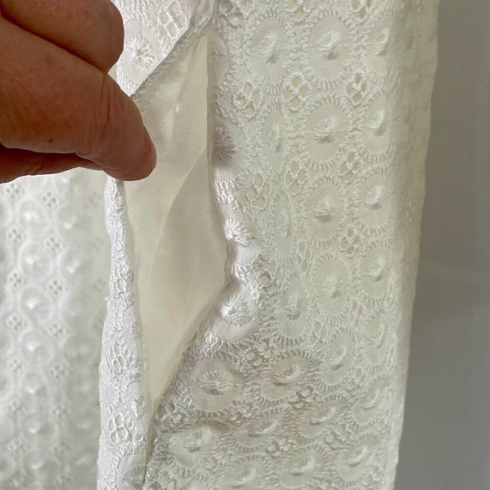 SAARADE White Cotton Eyelet Shirt Dress Scandinavian Chic NWT US 4 / EU 36 - Picture 10 of 15